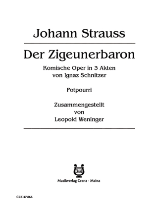 Der Zigeunerbaron - Potpourri fr Gesang und Klavier