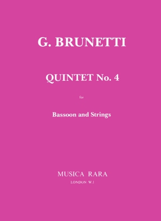 Quintett D-Dur Nr.4 fr Fagott und Streicher Partitur und Stimmen