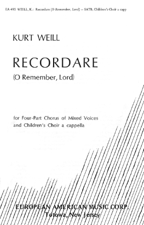 Recordare for 4-part chorus of mixed voices and children's choir a cappella score (la/en)