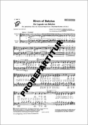 Rivers of Babylon fr gem Chor (SATB) und Klavier Chorpartitur (dt/en)