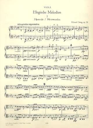 Elegische Melodien op.34 fr Streichorchester Viola