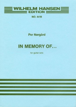 IN MEMORY OF FOR GUITAR SOLO, 1978 MOELDRUP, ERLING, ED