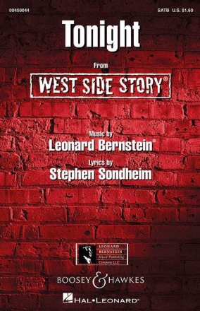 Tonight from West Side Story for mixed chorus and piano score