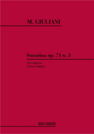 SONATINA OP.71,3 PER CHITARRA GHIGLIA, OSCAR, ARR.