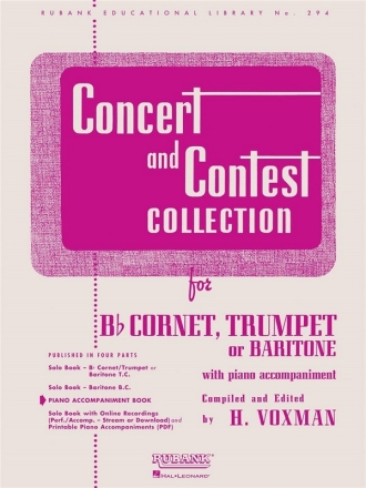 Concert and Contest Collection for cornet (trumpet, baritone) and piano piano accompaniment
