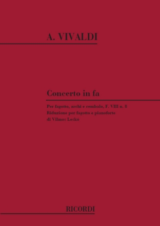 Concerto fa maggiore F.VIII:8 per fagotto, archi e bc Fagott und Klavier