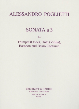 Sonata a 3 for trumpet (oboe), flute (violon), bassoon and bc parts