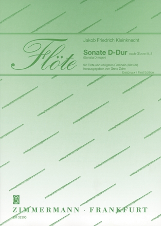 Sonate D-Dur nach op.3,2 fr Flte und obligates Cembalo (Klavier)