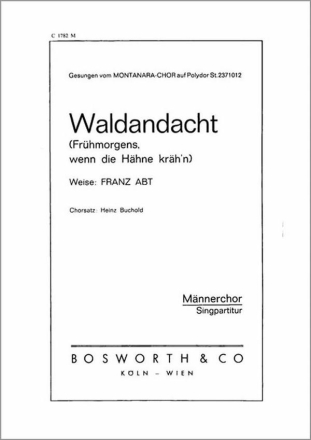 Waldandacht fr Mnnerchor a cappella Partitur