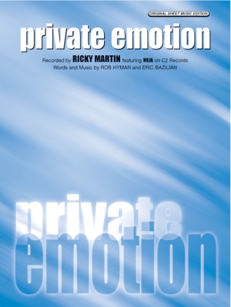Private Emotion: Einzelausgabe Gesang und Klavier / Gitarre