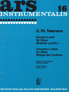 Konzert e-Moll fr Oboe, Streicher und Bc,  Partitur (= Cembalo)