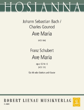 Ave Maria op.52,6 (Schubert) / Ave Maria (Bach/Gounod) für tiefe Singstimme und Klavier
