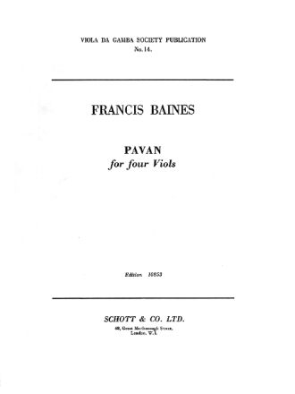 Pavane for 4 viols score and parts