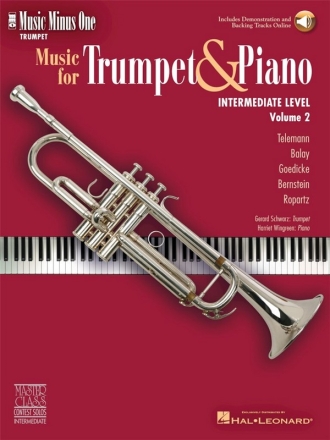 MUSIC MINUS ONE TRUMPET FOR TRUMPET AND PIANO INTERMEDIATE LEVEL