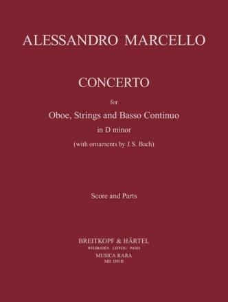 Konzert d-Moll fr Oboe, Streicher und Bc Partitur und Stimmen