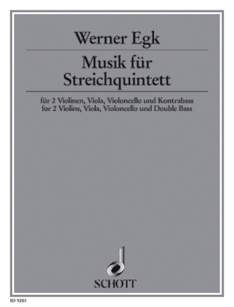 Musik fr Streichquintett fr 2 vl, va, vc und kb Partitur und Stimmen (1924)