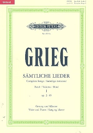 Smtliche Lieder Band 1 op.2-49 fr Singstimme und Klavier (dt/en/norw)