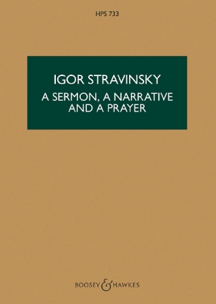 A Sermon, a Narrative and a Prayer for soli (AT), speaker, chorus and orchestra study score