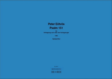 Psalm 151 fr Schlagzeug solo oder 4 Schlagzeuger Spielpartitur