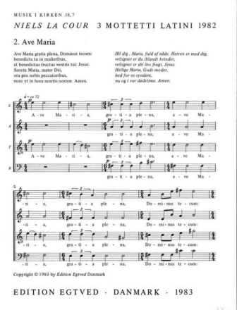 Ave Maria for mixed chorus a cappella score (la/daen)