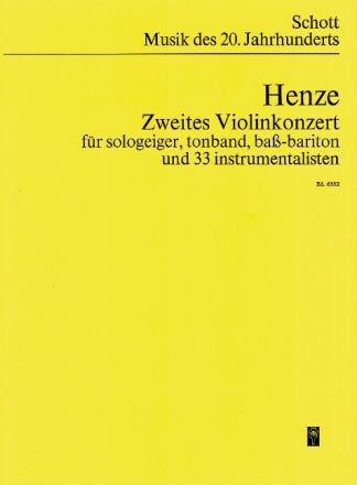 2. Violinkonzert fr Sologeiger, Tonband, Bassbariton und 33 Instrumentalisten Studienpartitur