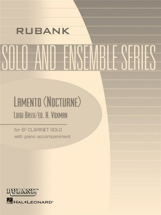LAMENTO NOCTURNE FOR CLARINET AND PIANO VOXMAN, H., ARR.