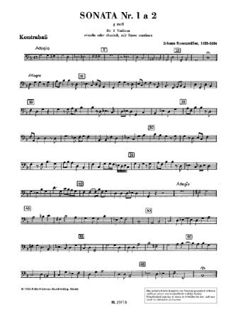 Sonate g-Moll Nr.1 fr 2 Violinen und Bc Kontrabass