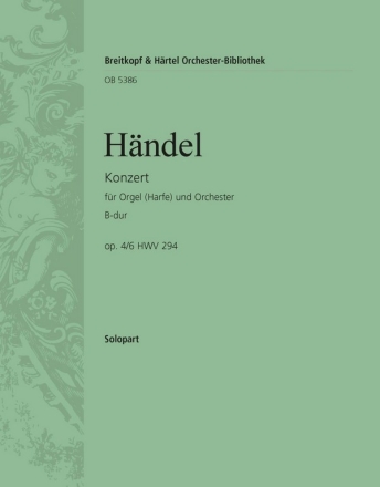 Konzert B-Dur op.4,6 HWV294 fr Orgel (Harfe) und Orchester Orgel