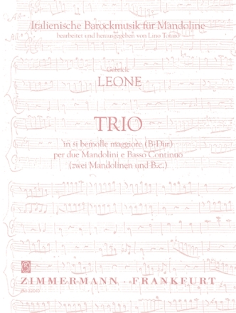 Trio B-Dur fr 2 Mandolinen und bc Stimmen
