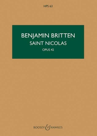 Saint Nicolas op. 42 HPS 63 fr Tenor solo, gemischter Chor (SATB), Frauenchor (SA), 4 Knabenstimm Studienpartitur