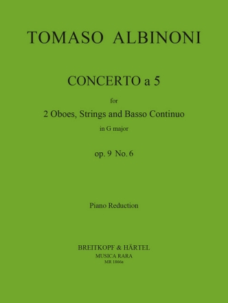 Concerto  5 op.9,6 fr 2 Oboen und Streicher Ausgabe fr 2 Oboen und Klavier