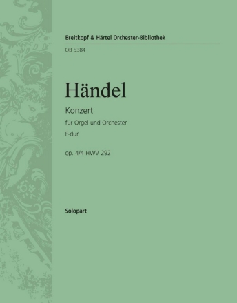 Konzert F-Dur op.4,4 HWV292 fr Orgel und Orchester Orgel solo