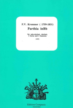 Parthia B flat major for solo clarinet, clarinet, 2 horns and 2 bassoons,  score and parts