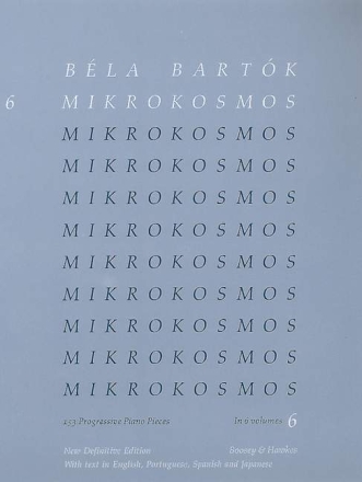 Mikrokosmos vol.6 (nos.140-153) for piano (en/sp/port/jap)