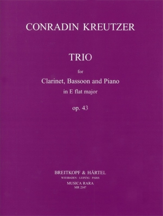 Trio Es-Dur op.43 for clarinet, bassoon and piano score and parts
