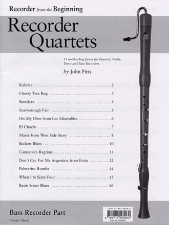 Recorder from the Beginning recorder quartets bass recorder