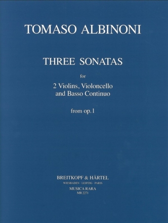 Sonate a tre op.1 Band 1 (Nr.1-3) fr fr 2 Violinen, Violoncello und Bc. Partitur und Stimmen