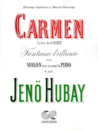 Carmen fantaisie brillante pour violon et piano