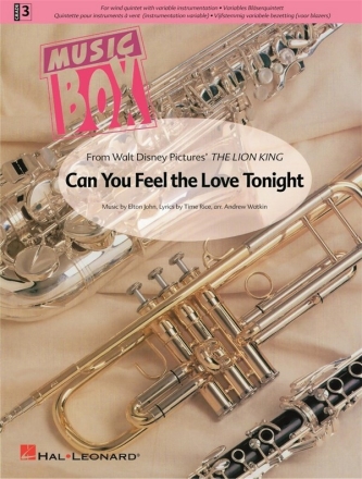 Can you feel the love tonight: for wind quintett with variable instrumentation,  score and parts Watkin, Andrew,  arr.