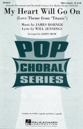 My Heart will go on for female chorus (SSAA) a cappella,  score