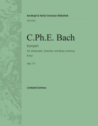 Konzert B-Dur Wq171 fr Violoncello, Streicher und Bc Cembalo