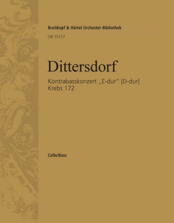 Konzert Krebs172 (Fassungen in E-Dur und D-Dur) fr Kontrabass und Orchester Violoncello / Kontrabass