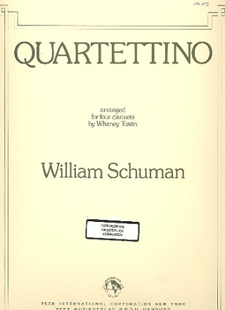 Quartettino for 4 clarinets score and parts