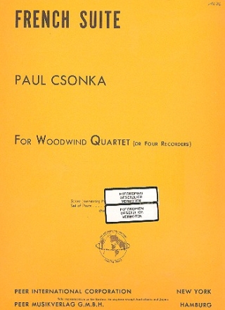 French Suite for woodwind quartet (or 4 recorders) parts