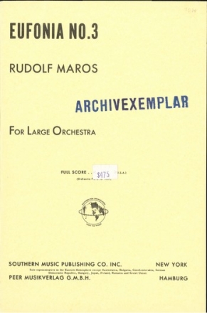 Eufonia 3 for orchestra study score