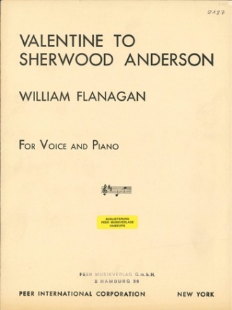 Valentine to Sherwood Anderson for voice and piano