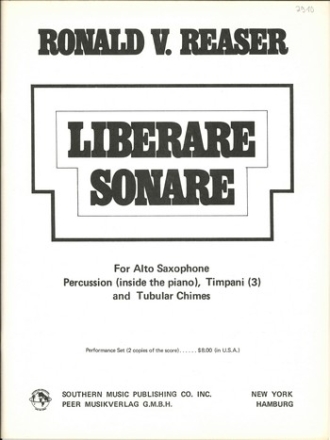 Liberare Sonare Alto Saxophone, piano and percussion