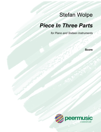 Piece in 3 parts for piano and 16 instruments score