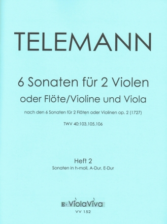 6 Sonaten op.2 Band 2 (Nr.4-6) fr 2 Violen 2 Spielpartituren