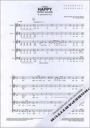 C2556G1 Happy fr gem Chor (SSATB) a cappella Partitur